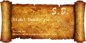 Stahl Debóra névjegykártya